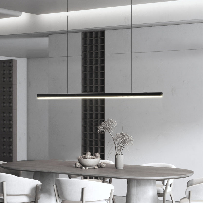 Modern Style Linear Pendant Light Metal 1 Light Hanging Light