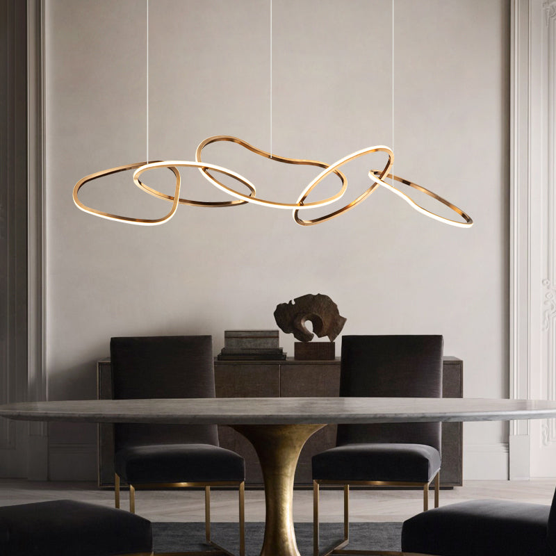 Simple 5 Lights Chandelier Light Fixtures Metal Hanging Chandelier for Cafe