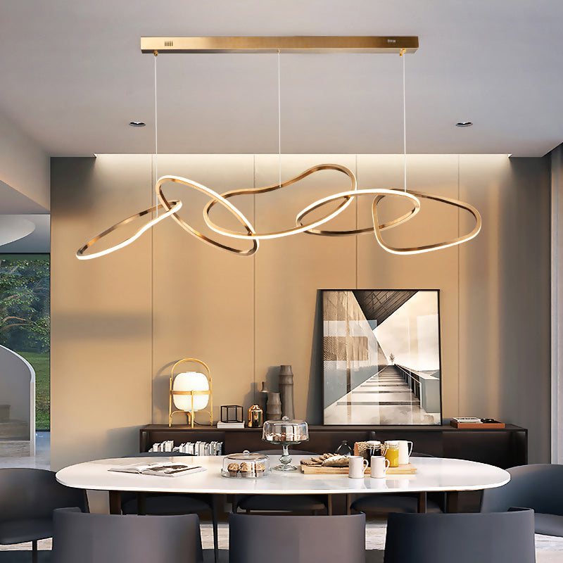 Simple 5 Lights Chandelier Light Fixtures Metal Hanging Chandelier for Cafe