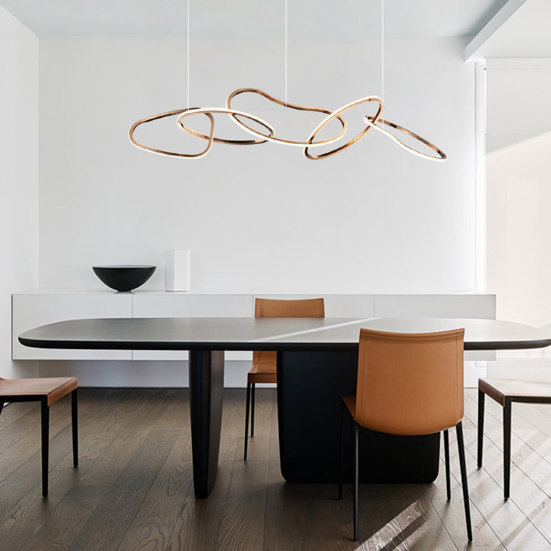 Simple 5 Lights Chandelier Light Fixtures Metal Hanging Chandelier for Cafe