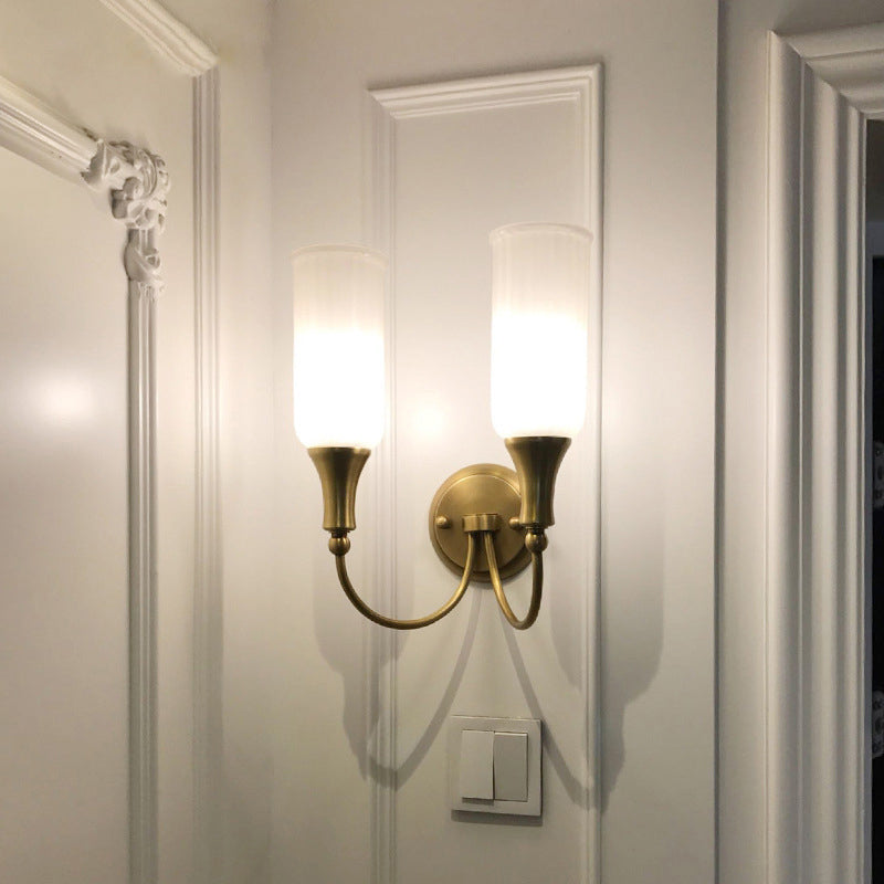 Glass Cylinder Wall Sconces Industrial Style Multi Lights Wall Mounted Lamps