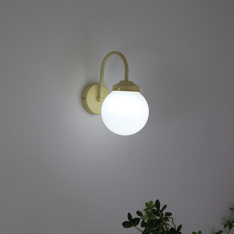 Glass Orb Wall Sconces Modern Style 1 Light Wall Mounted Lamps