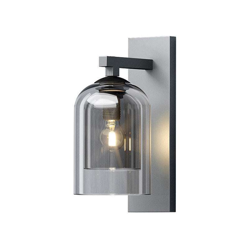 Glass Cylinder Wall Sconces Industrial Style 1 Light Wall Mounted Lamps