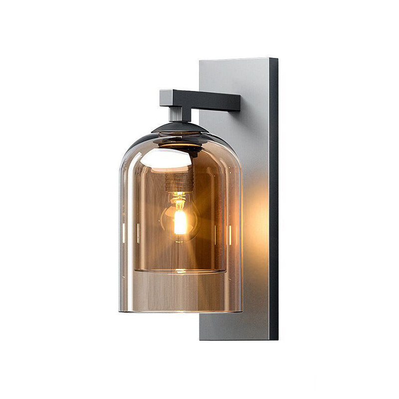 Glass Cylinder Wall Sconces Industrial Style 1 Light Wall Mounted Lamps