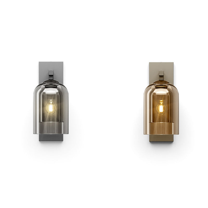 Glass Cylinder Wall Sconces Industrial Style 1 Light Wall Mounted Lamps