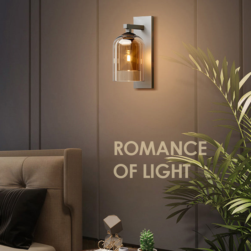 Glass Cylinder Wall Sconces Industrial Style 1 Light Wall Mounted Lamps