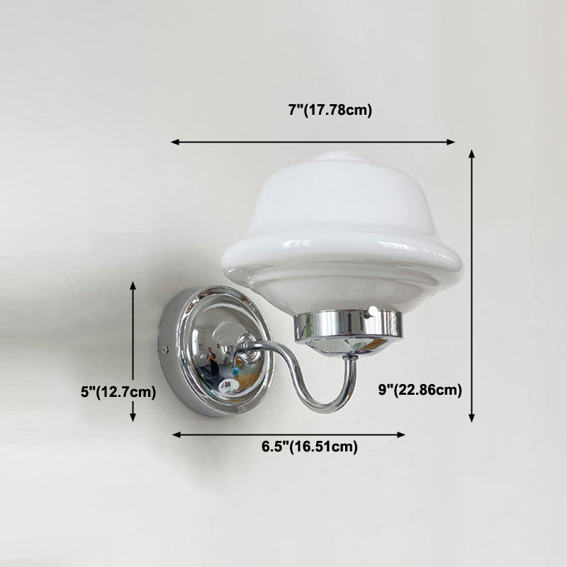 Glass Geometric Wall Sconces Industrial Style 1 Light Wall Mounted Lamps in White