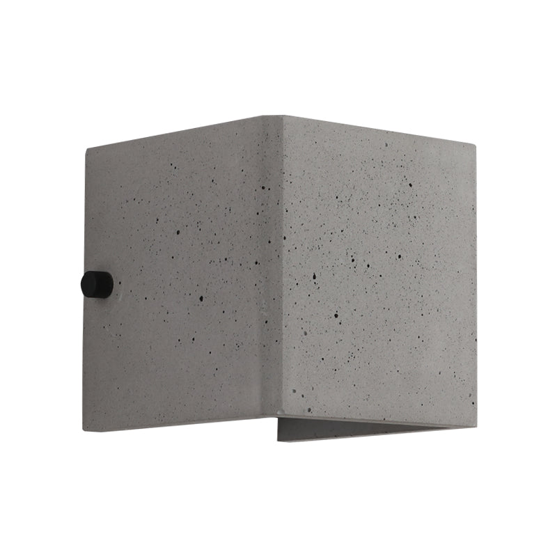 Industrial Cement Wall Light Cube Single Light Wall Sconce in Grey for Bedroom
