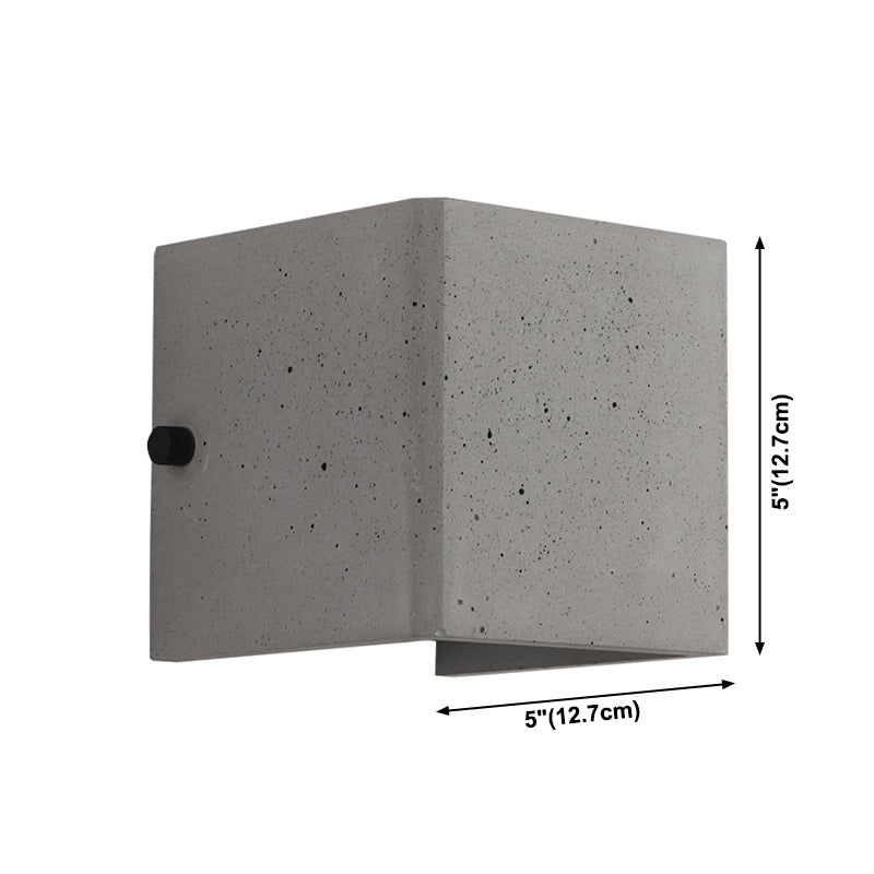 Industrial Cement Wall Light Cube Single Light Wall Sconce in Grey for Bedroom