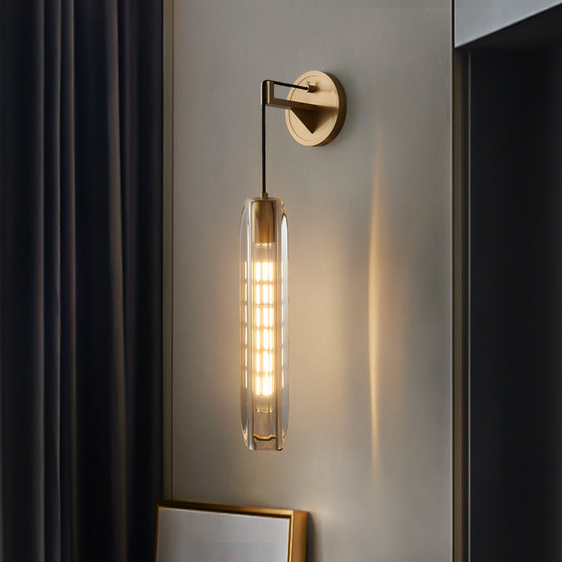 Oval Shade Crystal Wall Sconce Modern Style 1 Light Wall Mount Light Fixture