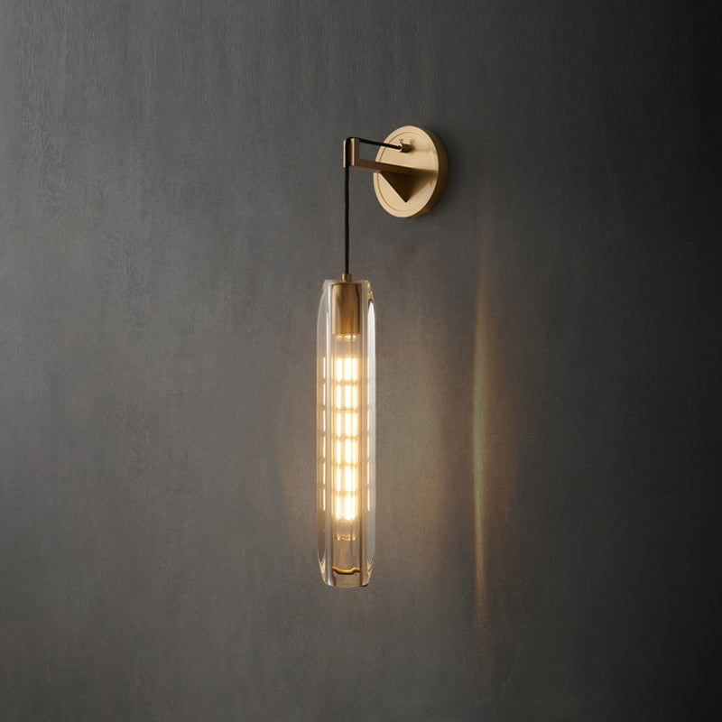 Oval Shade Crystal Wall Sconce Modern Style 1 Light Wall Mount Light Fixture