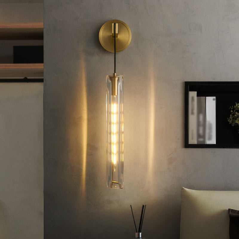 Oval Shade Crystal Wall Sconce Modern Style 1 Light Wall Mount Light Fixture