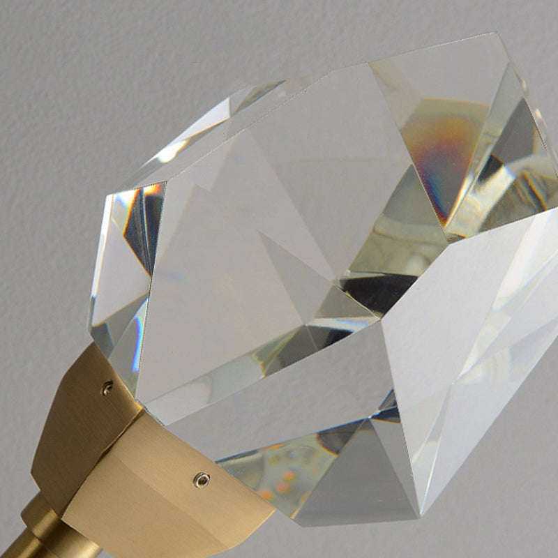 Unique Shade Crystal Wall Sconce Modern Style 1 Light Wall Mount Light Fixture in Brass