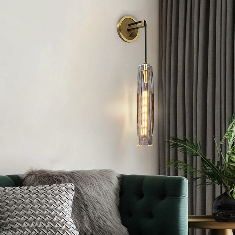 Oval Shade Crystal Wall Sconce Modern Style 1 Light Wall Mount Light Fixture