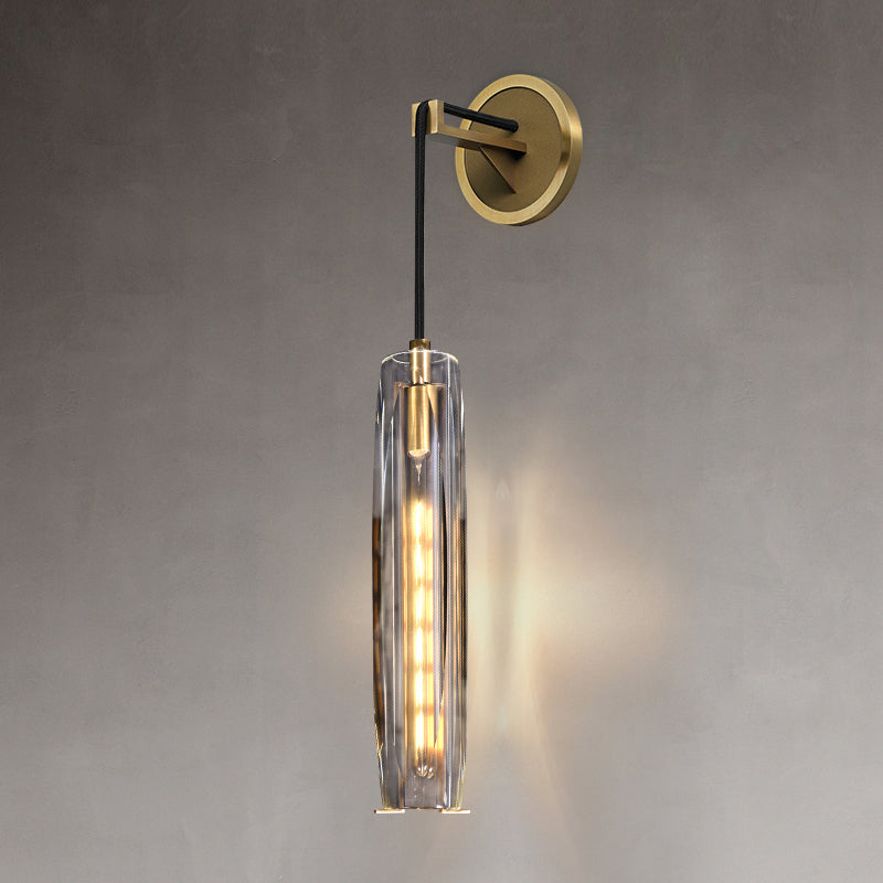 Oval Shade Crystal Wall Sconce Modern Style 1 Light Wall Mount Light Fixture