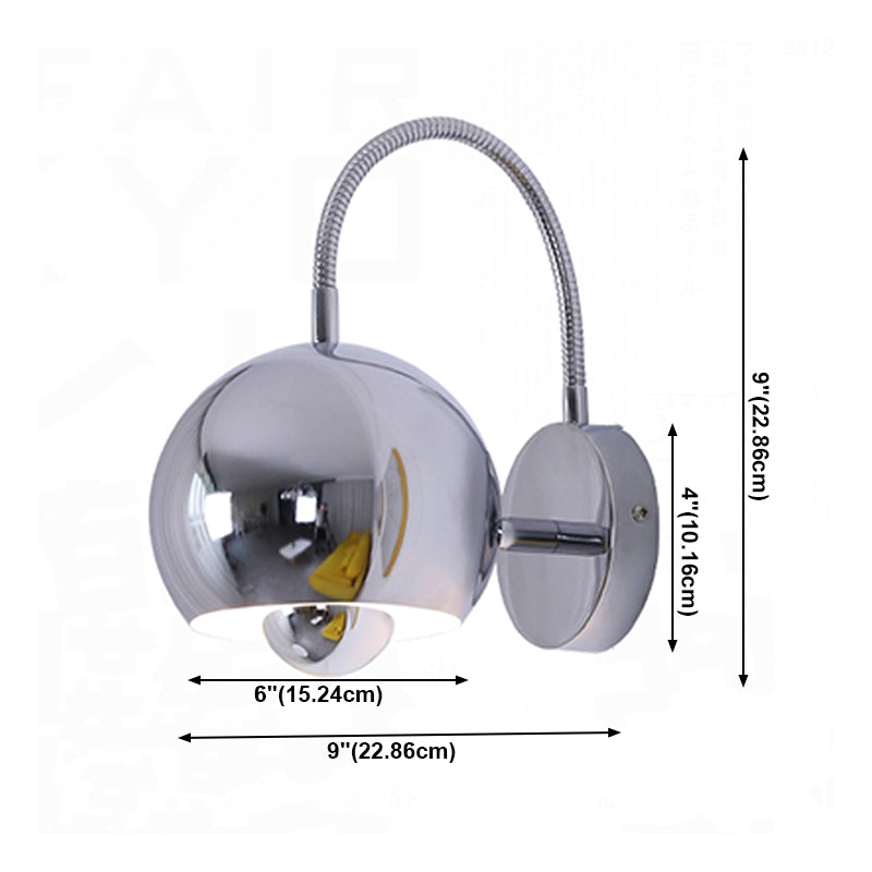 Modern Style Ball Wall Light Sconces Metal 1 Light Wall Lighting