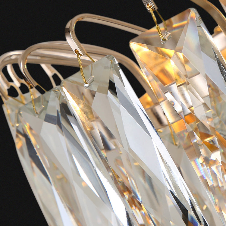 Unique Shade Crystal Wall Sconce Modern Multi-Lights Wall Mount Light Fixture in Gold