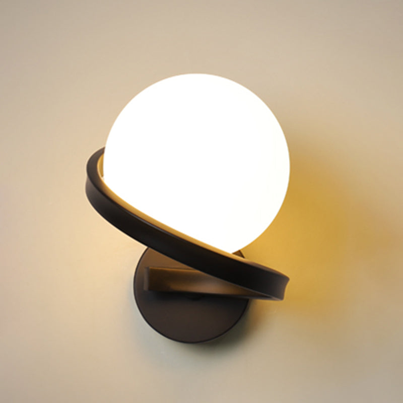 Modern Style Sphere Wall Mounted Lamps Glass 1 Light Wall Sconces