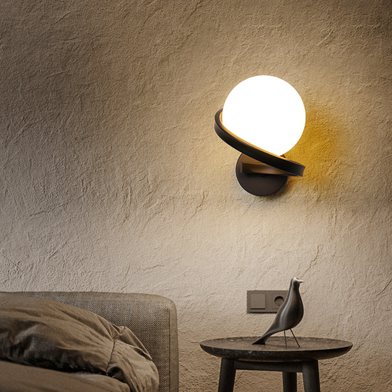 Modern Style Sphere Wall Mounted Lamps Glass 1 Light Wall Sconces