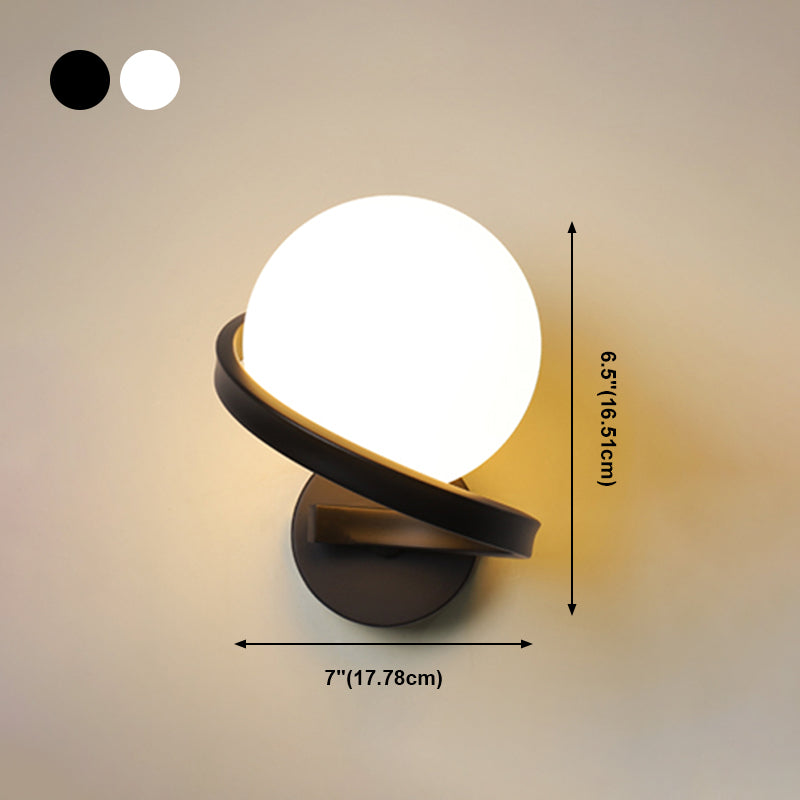 Modern Style Sphere Wall Mounted Lamps Glass 1 Light Wall Sconces