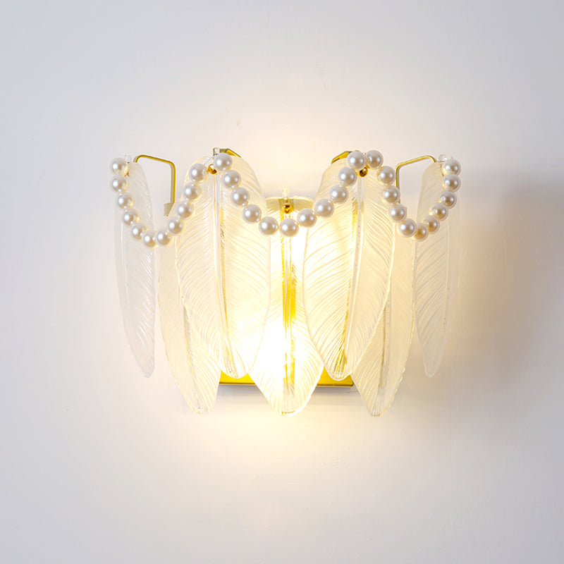 Modern Style Geometric Wall Mounted Lamps Glass 2 Lights Wall Sconces in White