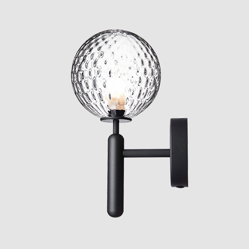 Modern Style Spherical Wall Mounted Lamps Glass 1 Light Wall Sconces
