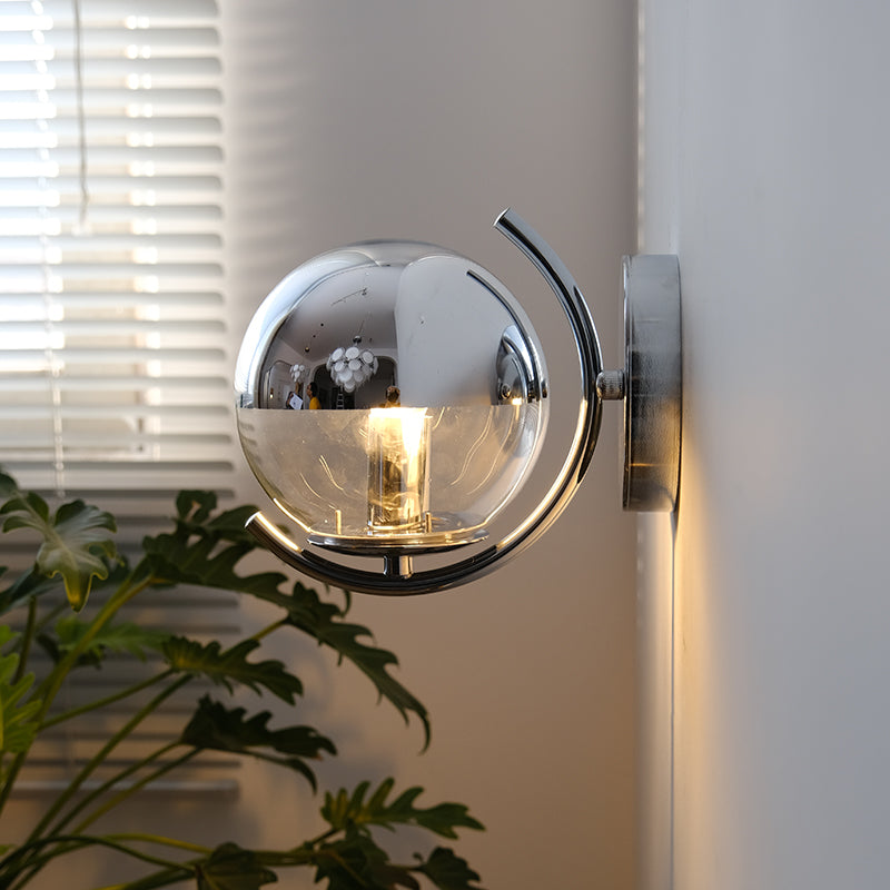 Modern Style Orb Wall Mounted Lamps Glass 1 Light Wall Sconces