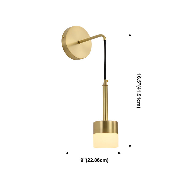 Modern Style Cylinder Wall Light Sconce Metal 1 Light Wall Lighting