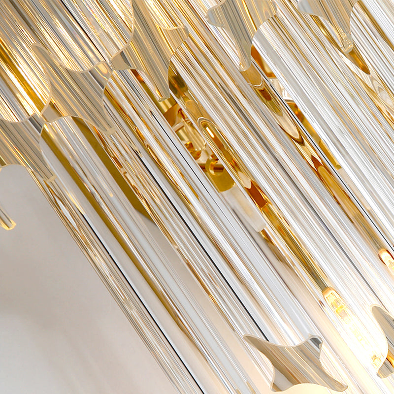 Unique Shade Crystal Wall Sconce Modern Multi-Lights Wall Mount Light Fixture in Gold
