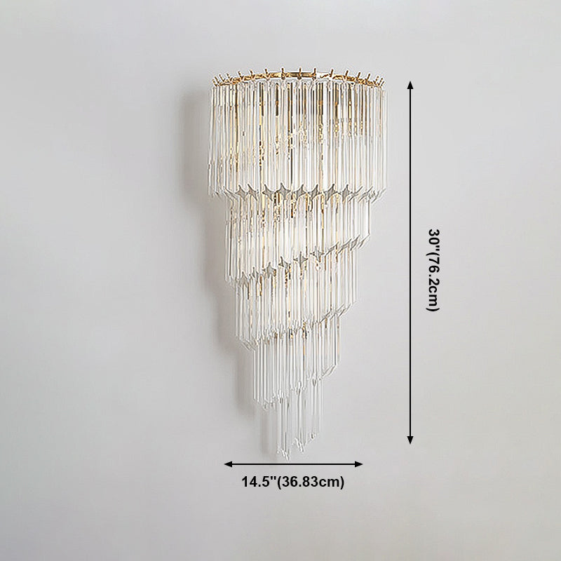 Unique Shade Crystal Wall Sconce Modern Multi-Lights Wall Mount Light Fixture in Gold