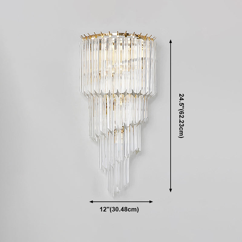 Unique Shade Crystal Wall Sconce Modern Multi-Lights Wall Mount Light Fixture in Gold