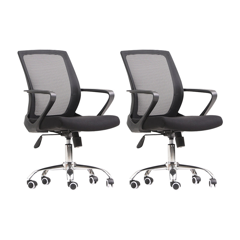 Modern & Contemporary Mid-Back Chair Black Task Wheels Chair