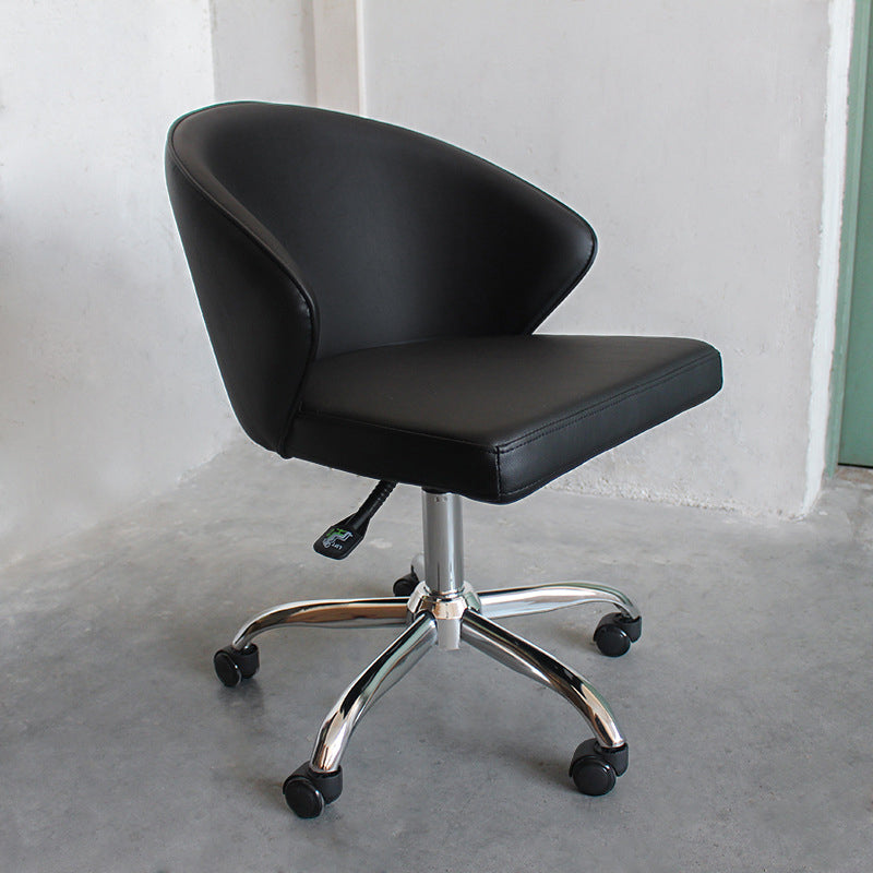 Modern Armless Black Office Chair Height-adjustable Chair with Wheels