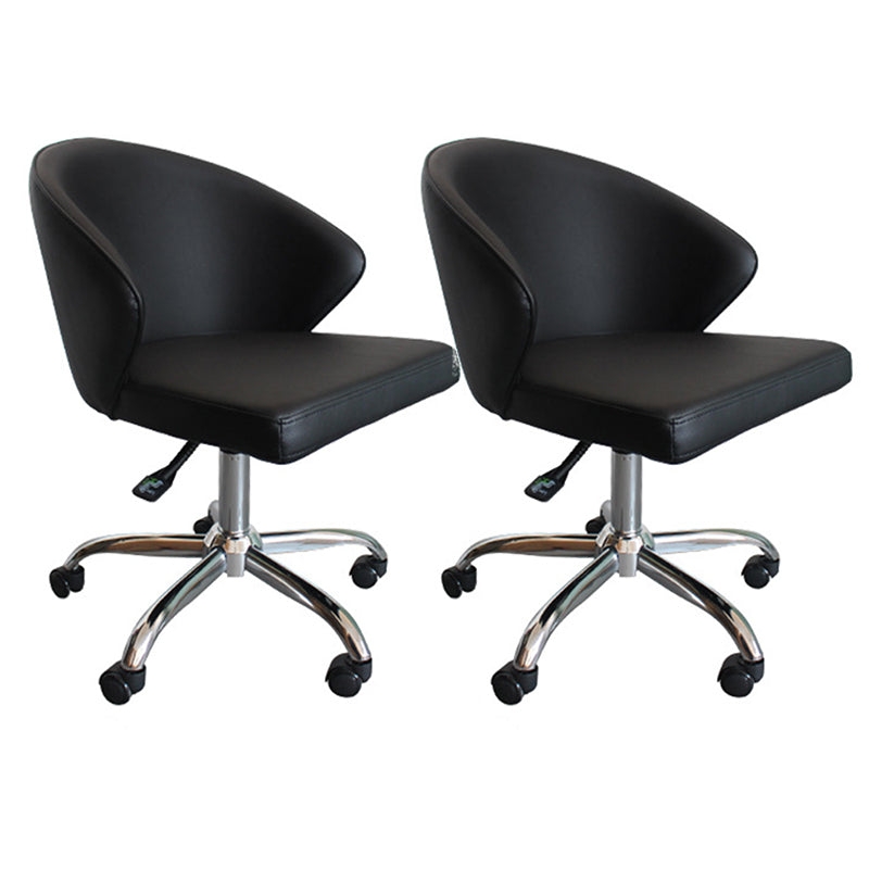Modern Armless Black Office Chair Height-adjustable Chair with Wheels
