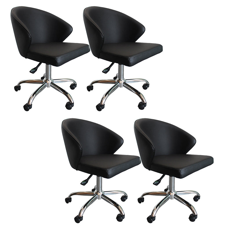 Modern Armless Black Office Chair Height-adjustable Chair with Wheels