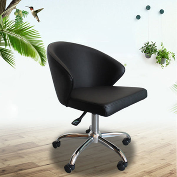 Modern Armless Black Office Chair Height-adjustable Chair with Wheels