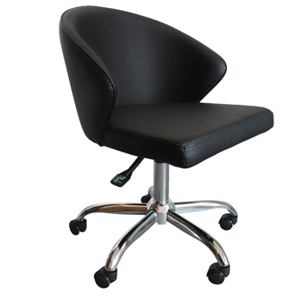 Modern Armless Black Office Chair Height-adjustable Chair with Wheels