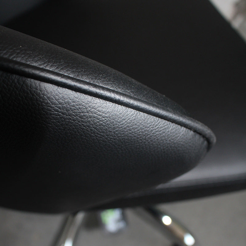 Modern Armless Black Office Chair Height-adjustable Chair with Wheels