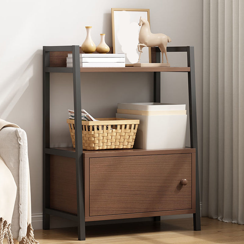 Modern Metal and Wood Shelf Bookcase Ladder Open Book Shelf for Home