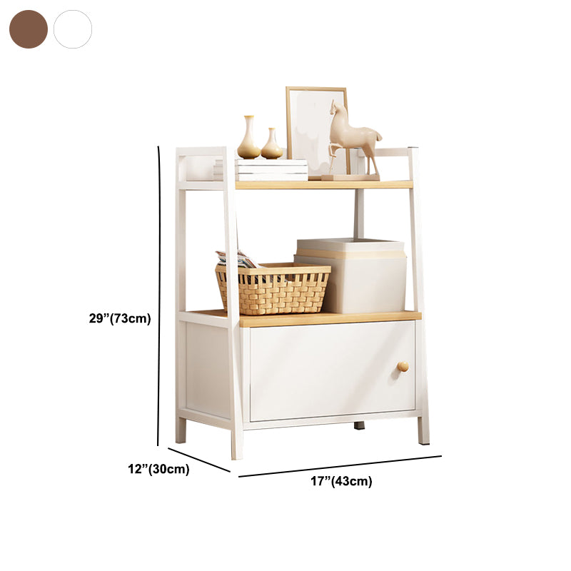 Modern Metal and Wood Shelf Bookcase Ladder Open Book Shelf for Home