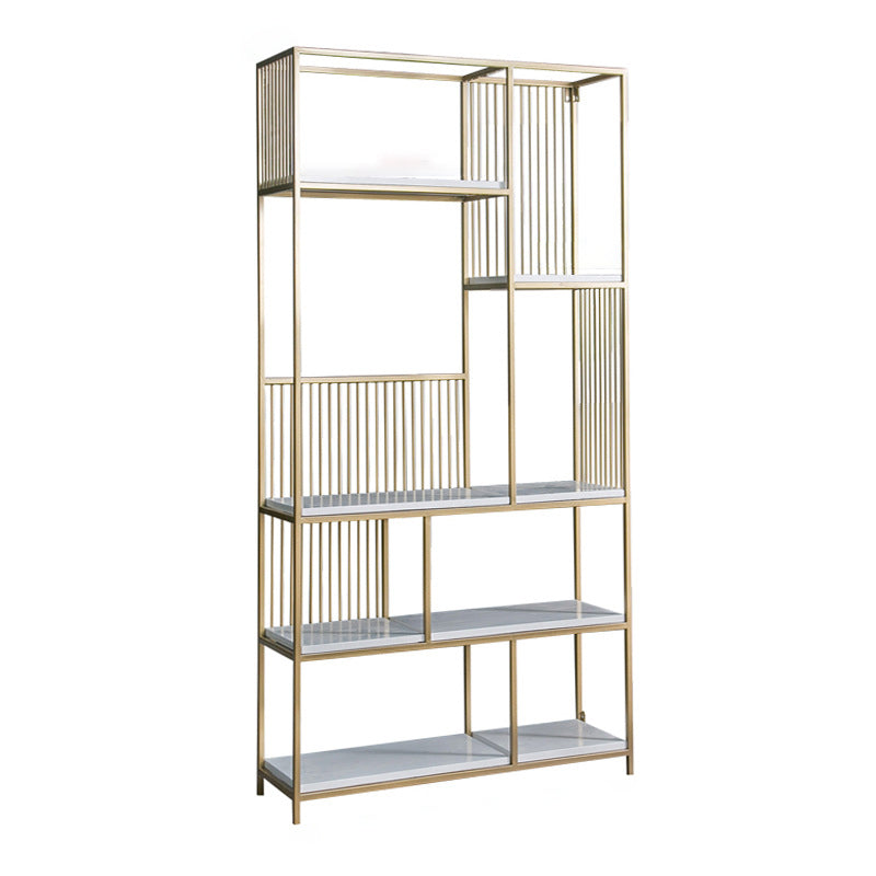 70.9" Tall Metal Book Shelf With Rectangular Shelves Bookshelf Open Back