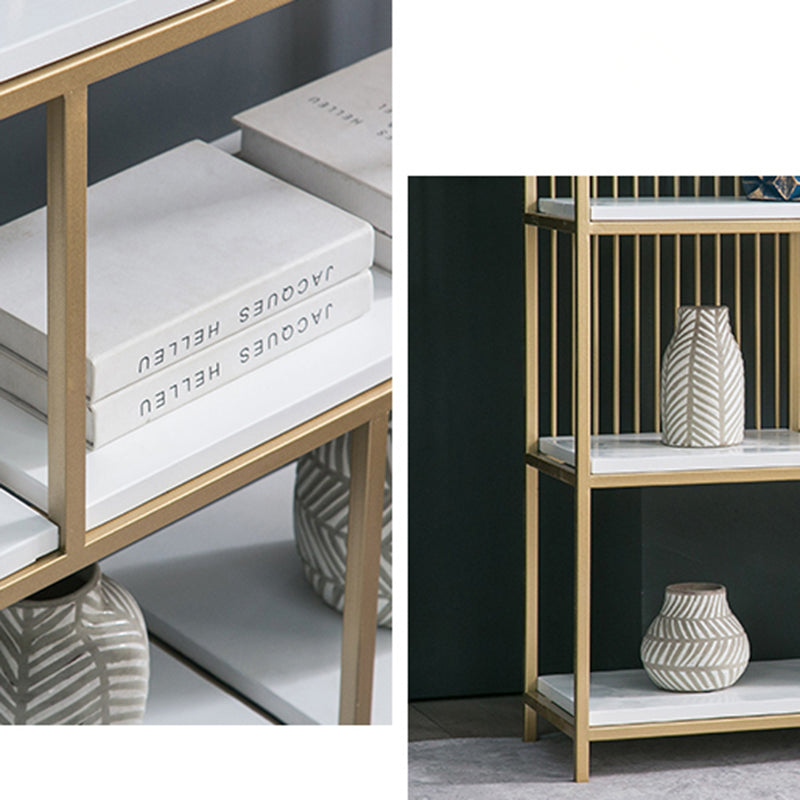 70.9" Tall Metal Book Shelf With Rectangular Shelves Bookshelf Open Back