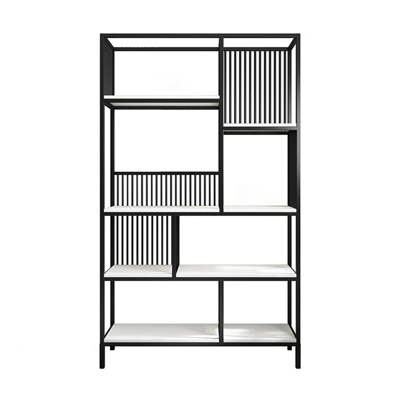 70.9" Tall Metal Book Shelf With Rectangular Shelves Bookshelf Open Back
