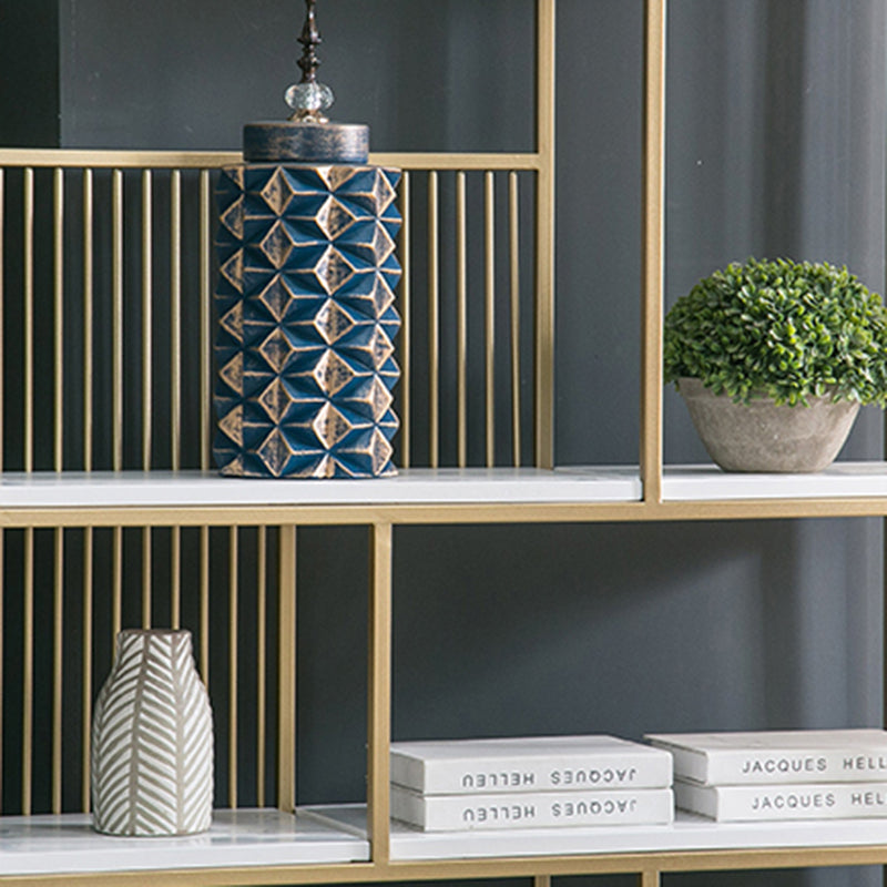 70.9" Tall Metal Book Shelf With Rectangular Shelves Bookshelf Open Back