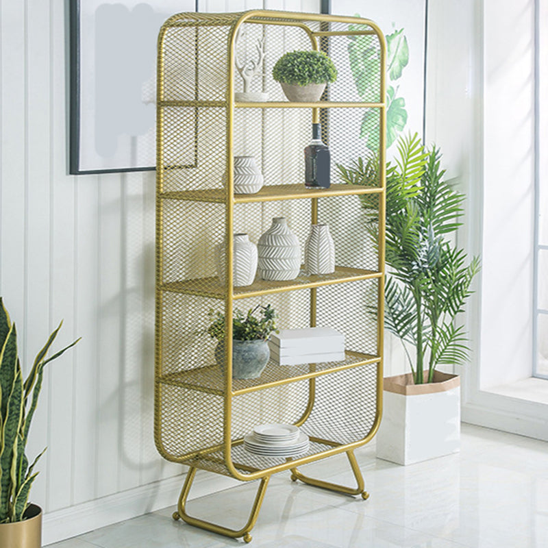 Iron Glam Book Shelf Shelves Included Bookcase Closed Back for Home Office