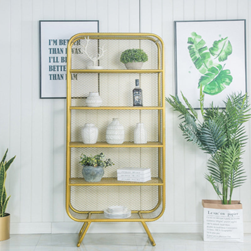 Iron Glam Book Shelf Shelves Included Bookcase Closed Back for Home Office