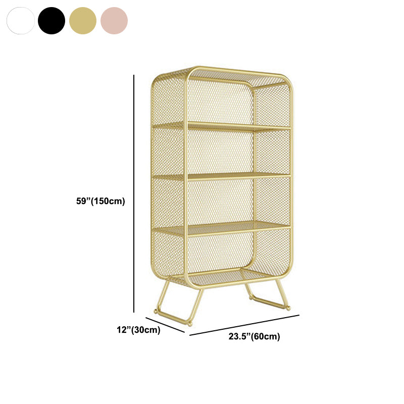 Iron Glam Book Shelf Shelves Included Bookcase Closed Back for Home Office