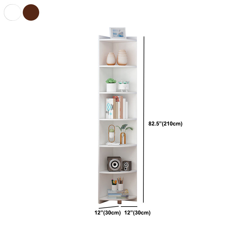 Engineered Wood Shelf Bookcase Closed Back Vertical Bookshelf Modern