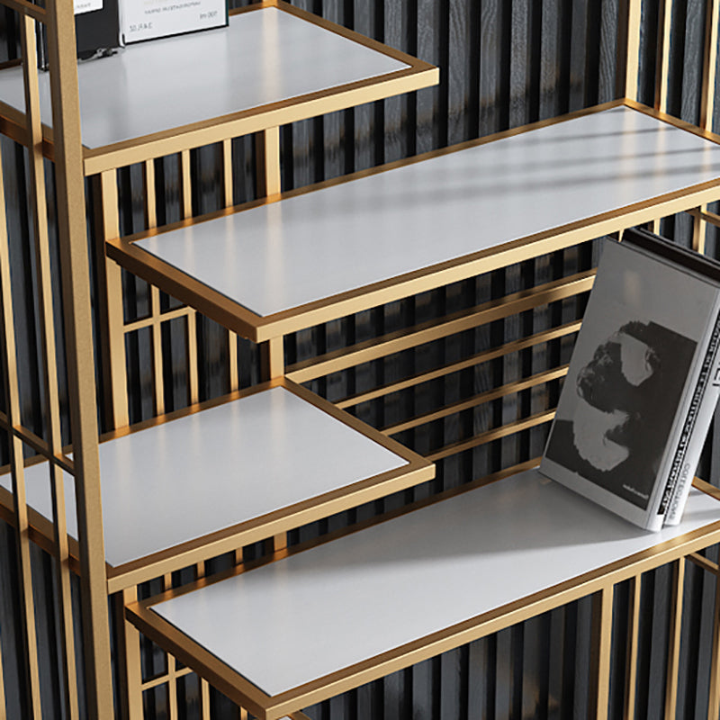 6 open shelves Bookcase Light Luxury Steel Bookshelf for Study Room