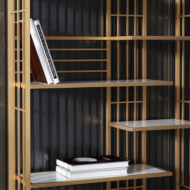 6 open shelves Bookcase Light Luxury Steel Bookshelf for Study Room